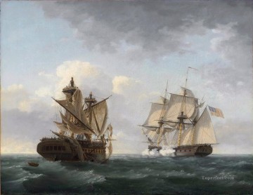 海戦 Painting - トーマス・バーチ 米国とマケドニア海戦との交戦